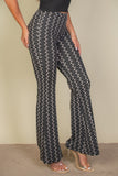 Wavy Print High Waist Flare Pants