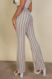 Wavy Print High Waist Flare Pants