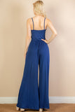 Button Front Wide Leg Jumpsuit