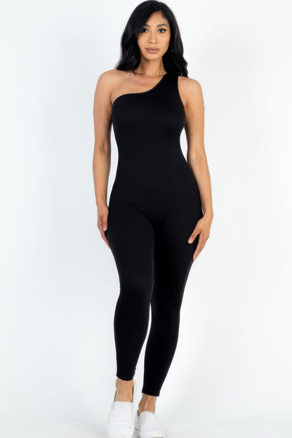 Solid Color One Shoulder Jumpsuit – New Arrival Now Live