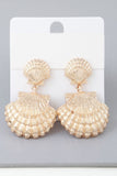 Double Clamshell Drop Earrings