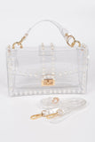 Transparent Clutch W/faux Pearl | Women's Designer Handbags | NaughtySmileFashion On App