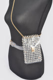 Rhinestone Clear Belt Bag W/chain | Handbags On Sale | NaughtySmileFashion