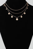 Triple Round Charm Chain Necklace