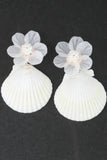 Flower Shell Drop Earrings