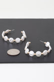 Modern Pearl Beaded Hoop Earrings