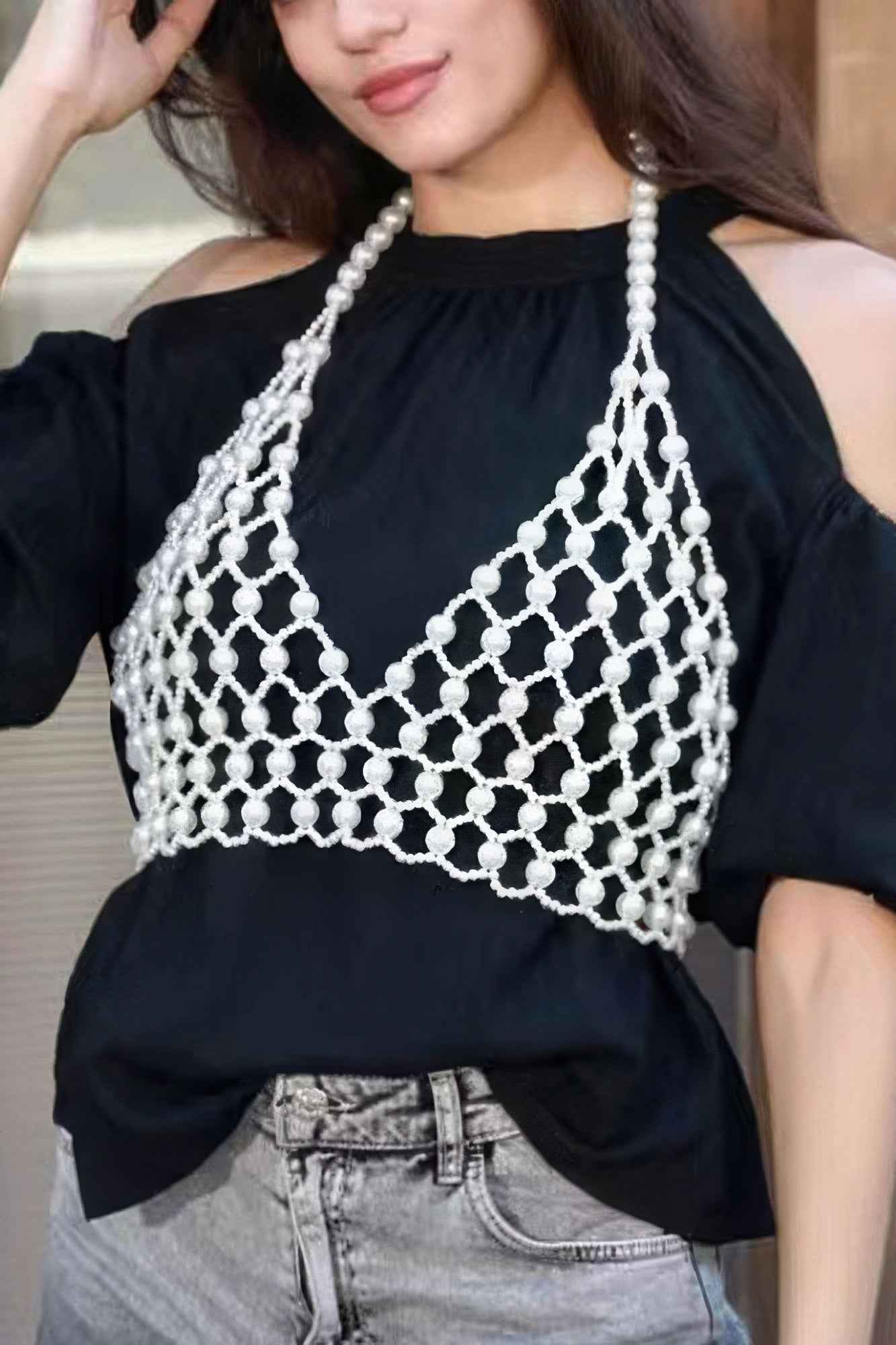 New Arrival – Faux Pearl Halter Neck Top – New Arrival Now Live