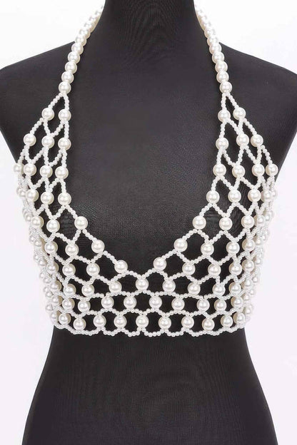 Faux Pearl Halter Neck Top – New Arrival Now Live