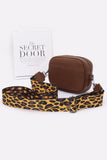 Faux Leather Camera Bag W/leopard Strap | Handbags On Sale | NaughtySmileFashion