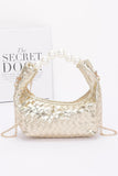 Metallic Braided Pearl Handle Bag