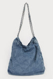 Quilted Washed Denim Chain Bag