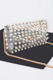 Rhinestone Clear Belt Bag W/chain