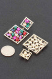 Square Dangle Rhinestone Earring