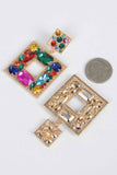 Double Square Bejeweled Earring