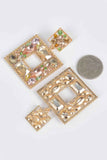 Double Square Bejeweled Earring