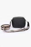 Metallic Embossed Faux Leather Camera Bag W/strap