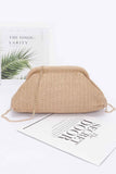 Faux Straw Clutch Bag