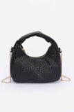 Embossed Faux Leather Hobo Bag