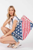 American Flag Pattern Fringe Bag