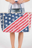 American Flag Pattern Fringe Bag