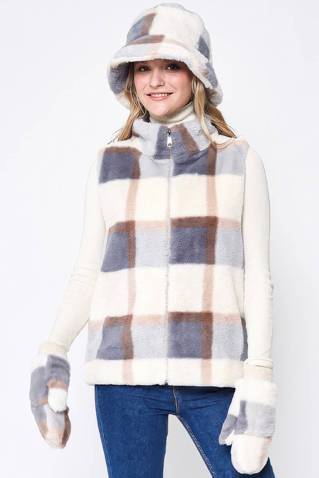 New Arrival – Plaid Faux Fur Vest – New Arrival Now Live