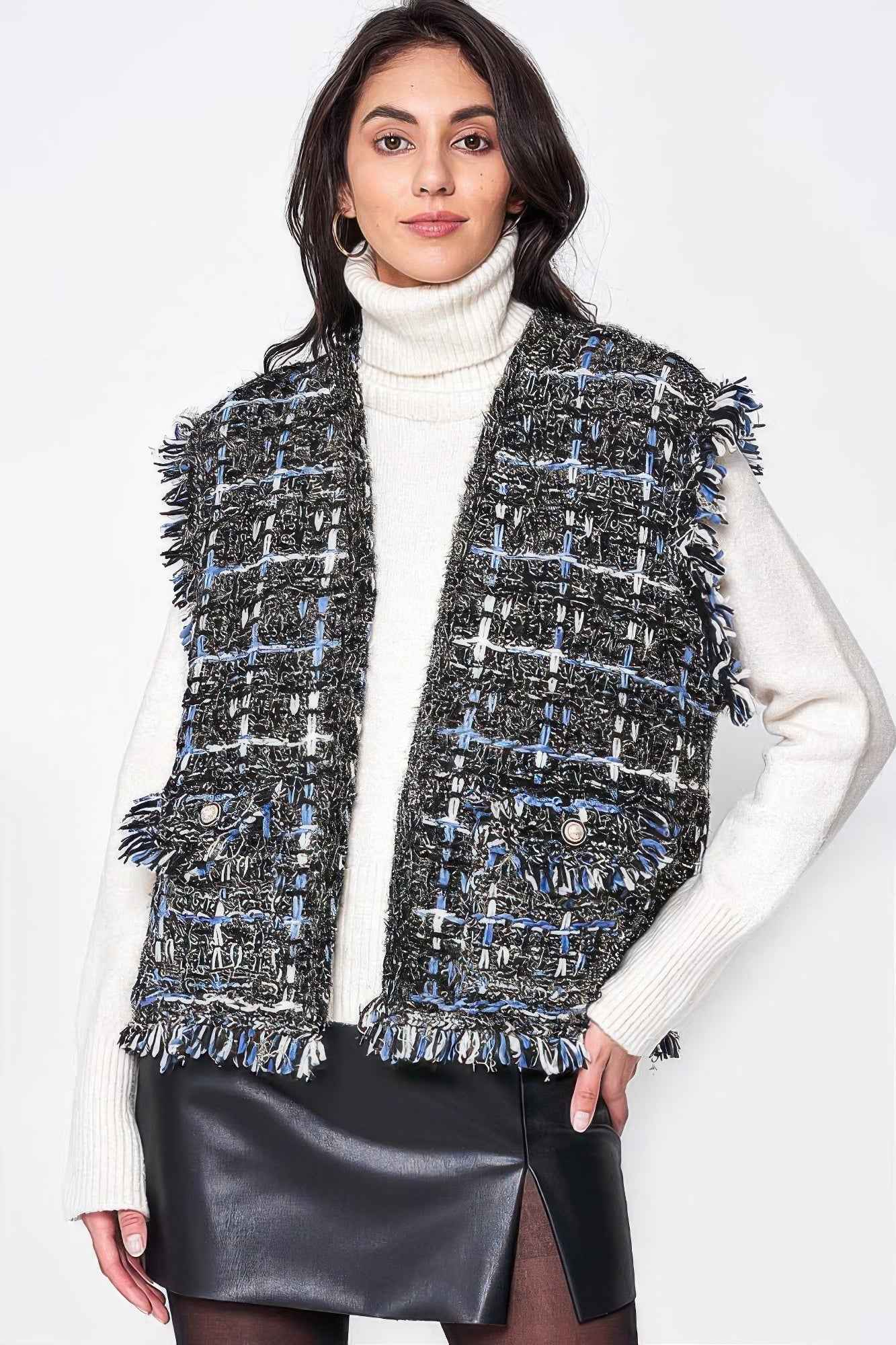 New Arrival – Plaid Tweed Vest – New Arrival Now Live
