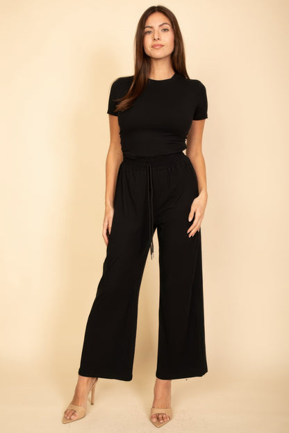 New Arrival – Relaxed Fit Top And Wide-leg Pants Set – New Arrival Now Live