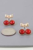 Sequin Cherry Ribbon Earrings