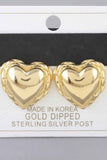Shiny Braided Heart Stud Earrings