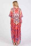 Boho Print Open Front Long Kimono