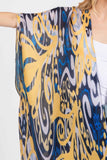 Boho Print Open Front Long Kimono
