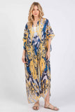 Boho Print Open Front Long Kimono