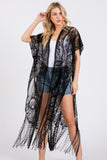 Elegant Lace Fringe Cover Up Kimono