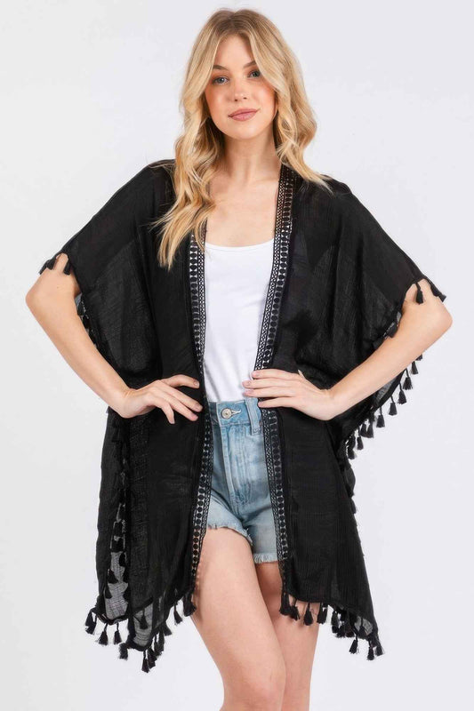 New Arrival – Crochet And Tassel Trim Cover Up – New Arrival Now Live