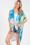Watercolor Flower Print Kimono