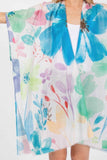 Watercolor Flower Print Kimono