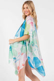 Watercolor Flower Print Kimono