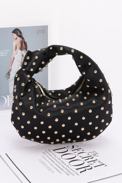 New Arrival – Satin Metal Studded Hobo Bag – New Arrival Now Live