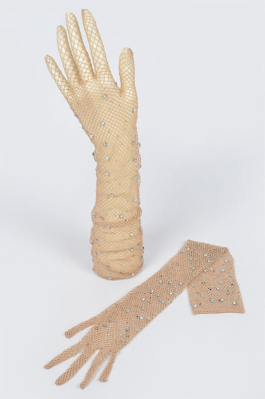 New Arrival – Rhinestone Mesh Long Gloves – New Arrival Now Live