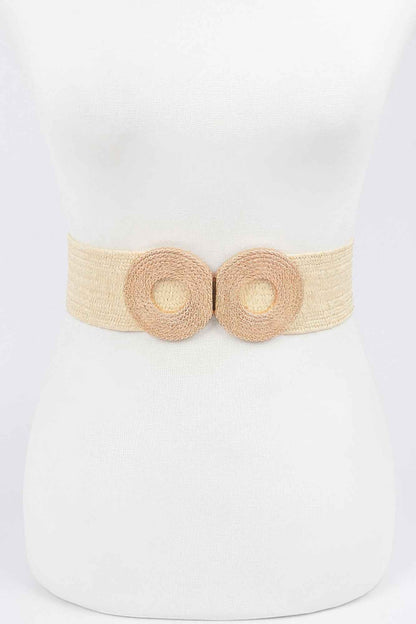 Faux Straw Elastic Two Buckles Belt – New Arrival Now Live