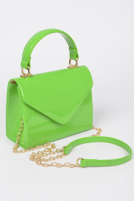 New Arrival – Enamel Faux Leather Top Handle Bag – New Arrival Now Live