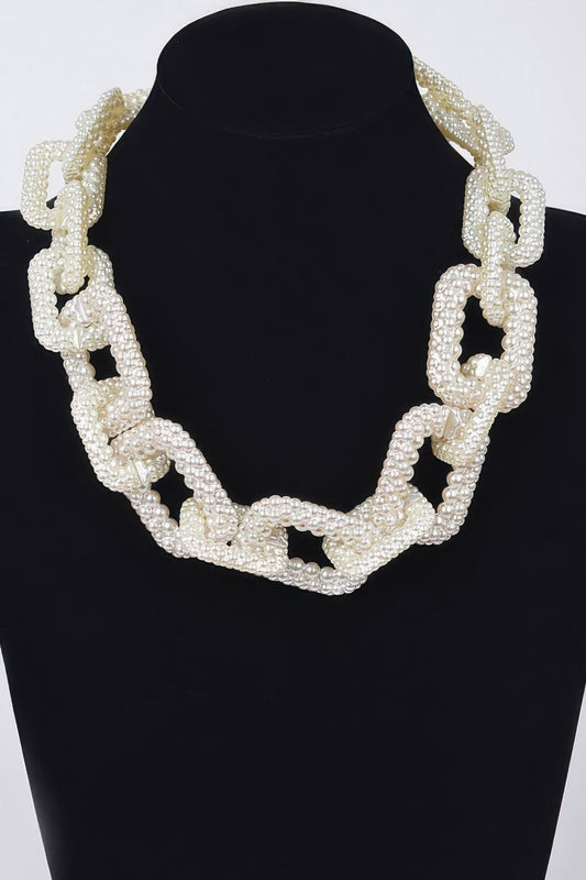 New Arrival – Faux Pearl Link Chain Necklace – New Arrival Now Live
