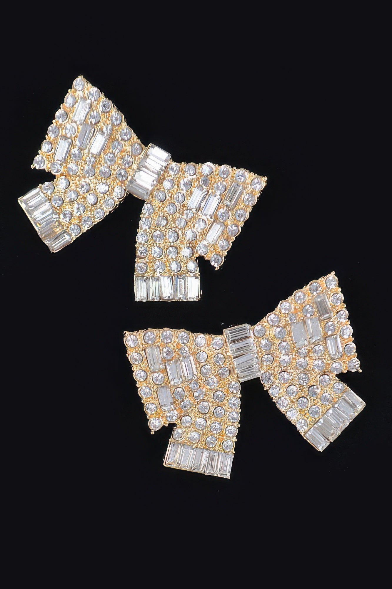 Ribbon Shape Rhinestone Earrings – New Arrival Now Live