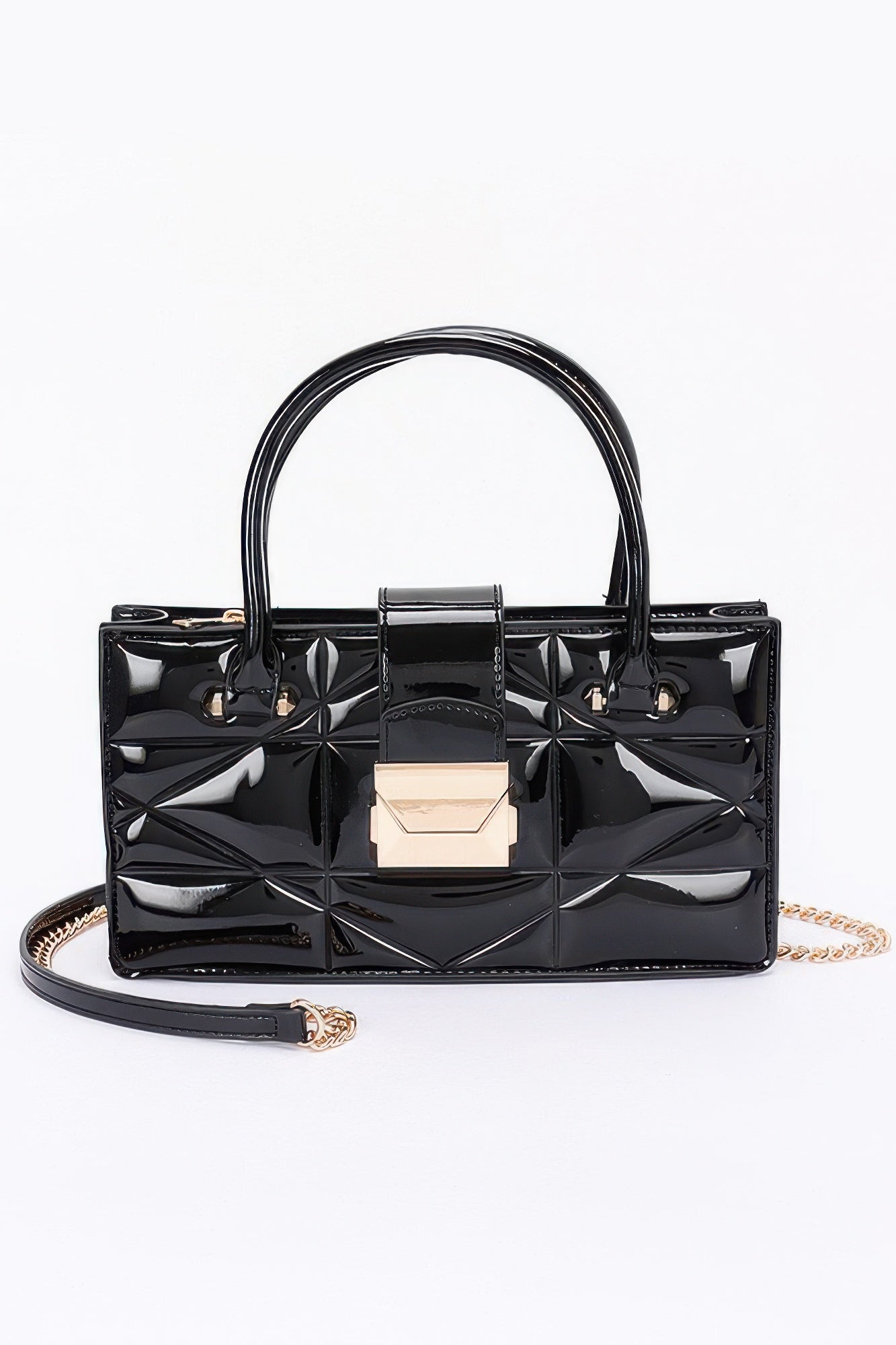 New Arrival – Embossed Enamel Handle Clutch – New Arrival Now Live