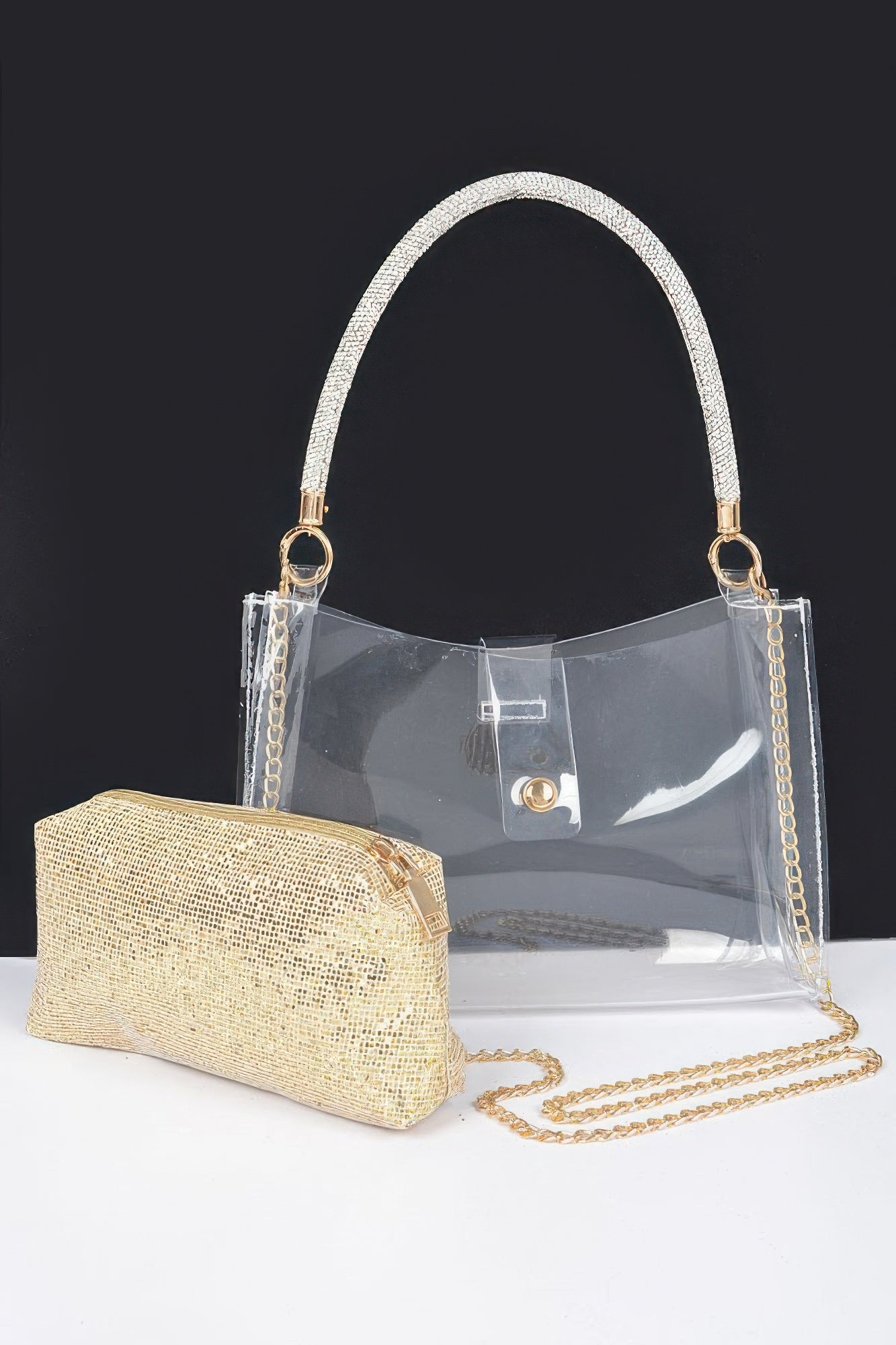New Arrival – Clear Small Hobo Bag W/rhinestone Handle – New Arrival Now Live