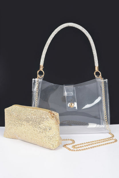 New Arrival – Clear Small Hobo Bag W/rhinestone Handle – New Arrival Now Live