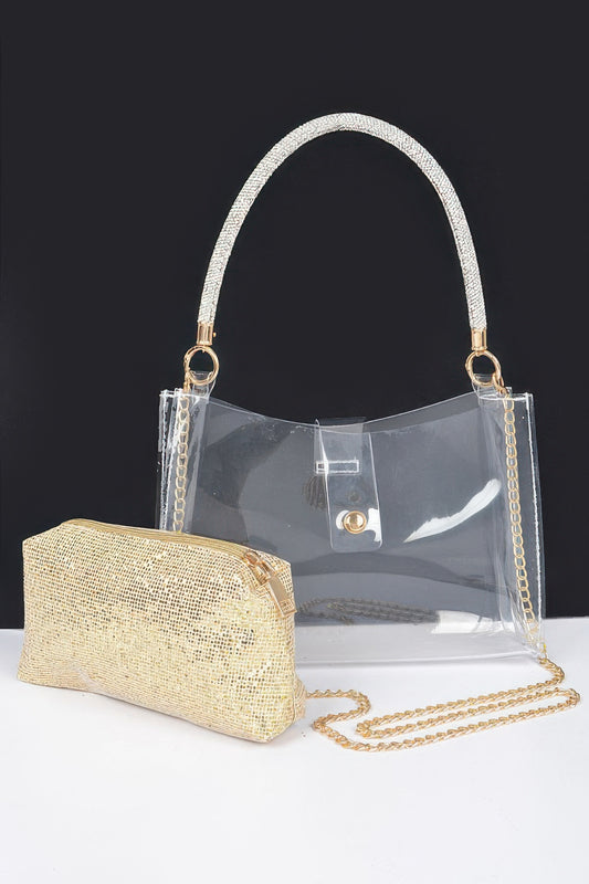 New Arrival – Clear Small Hobo Bag W/rhinestone Handle – New Arrival Now Live