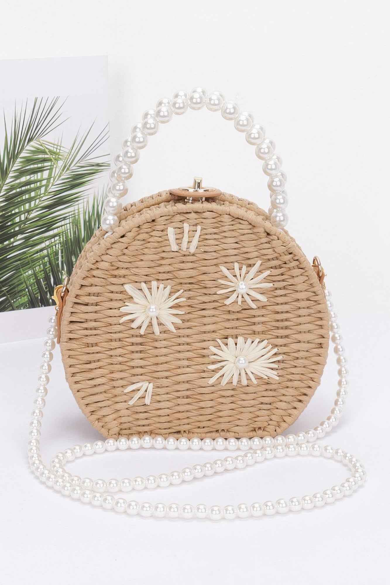 New Arrival – Faux Straw Handmade Clutch W/pearl Handle – New Arrival Now Live