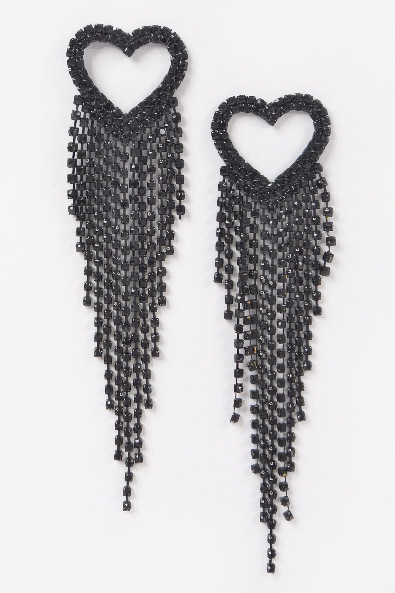 New Arrival – Rhinestone Heart Fringe Earring – New Arrival Now Live