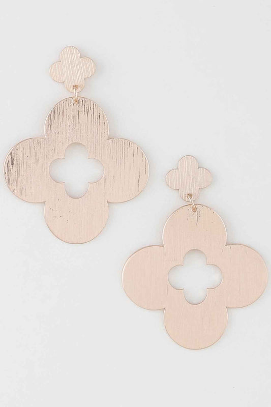New Arrival – Textured Open Clover Drop Earrings – New Arrival Now Live